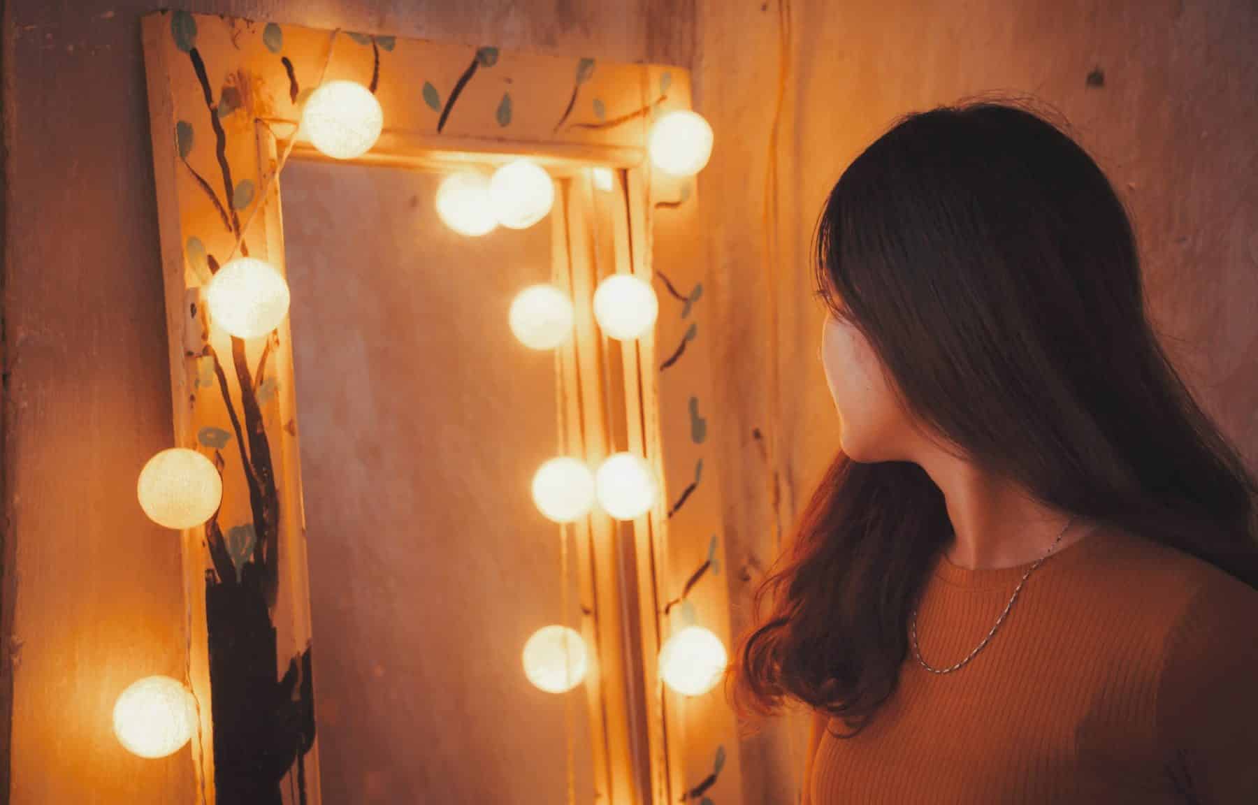 Vrouw, Spiegel, Lume, Licht