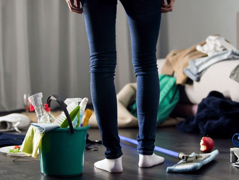 schoonmaken, vrouw, lume, briefje, hemel