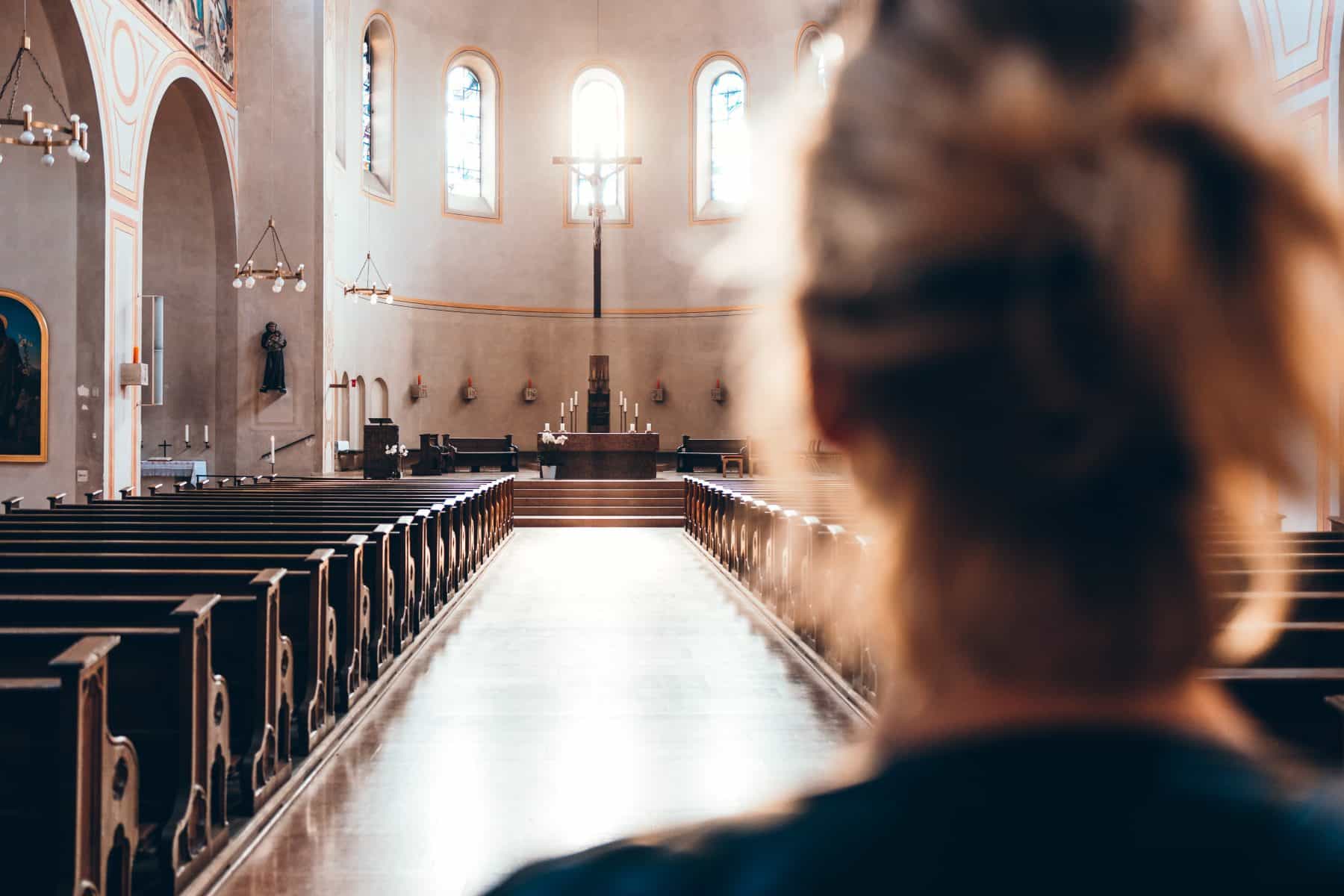 lume, vrouw, kerk, gebed, domkerk