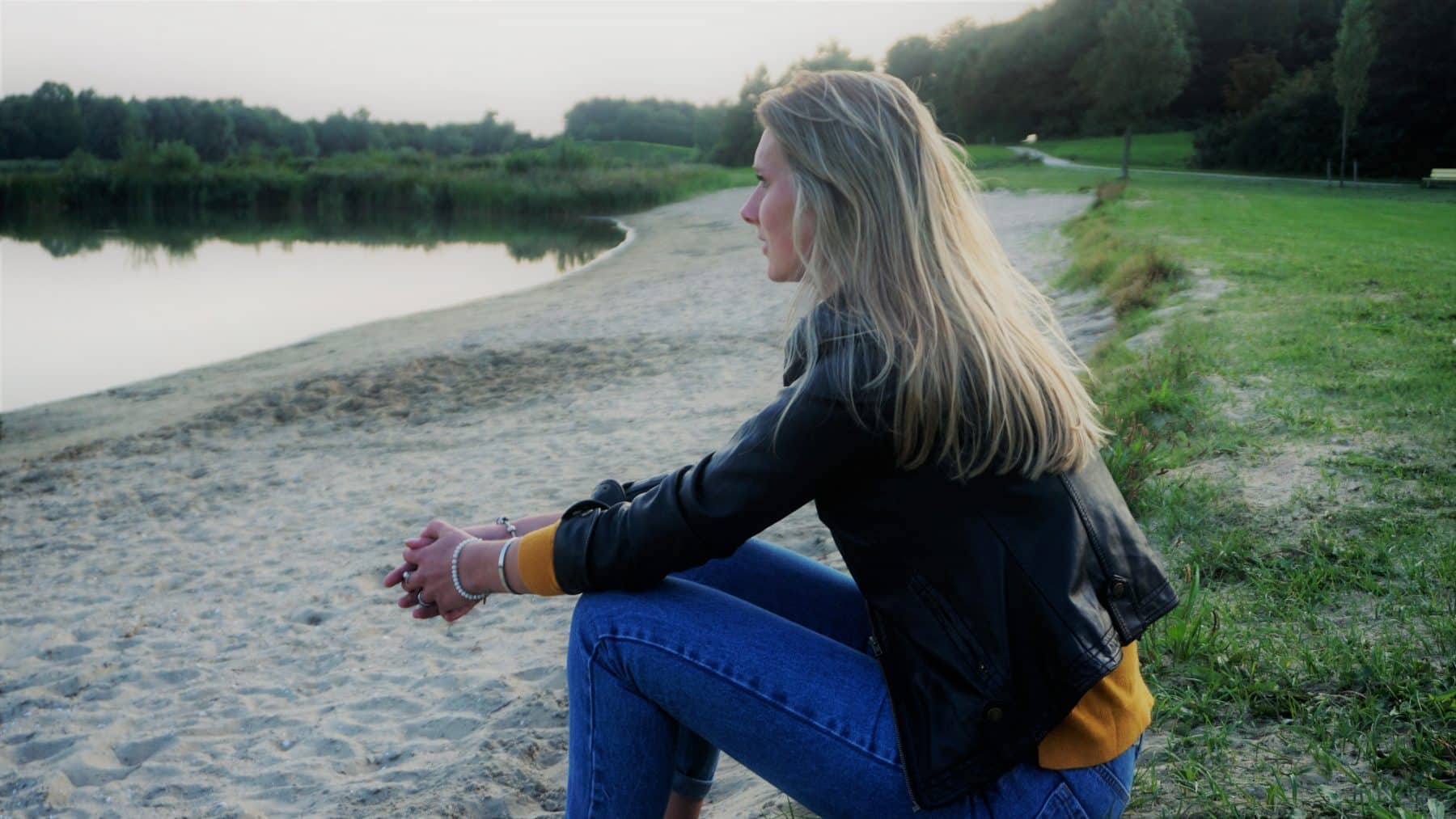 vrouw, lume, bijbel, strand