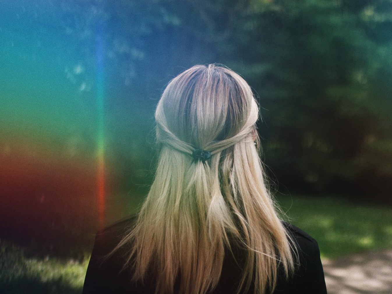 regenboog, vrouw, lume