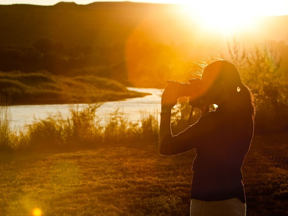 Poolse vrouw, camping, foto