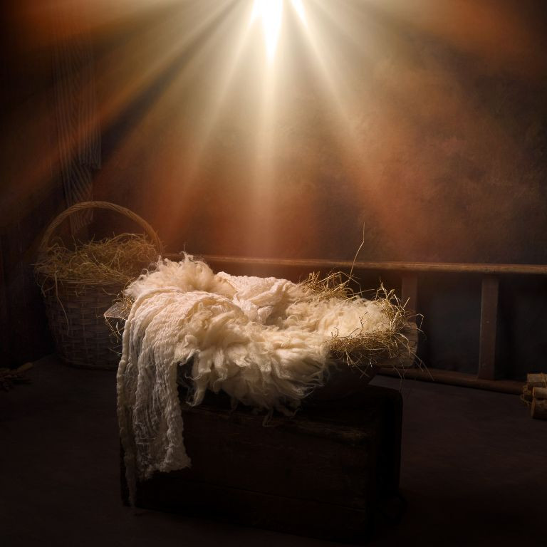 duisternis, kerst, jezus, baby, kribbe, stal, licht