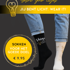 Sokken van Lume: Shine your light! - Zwart